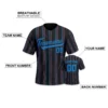 Custom Baseball Jersey Black Blue Personalized Baseball Team Shirt Printed Name Number Baseball Fans Gift for Men Women Youth