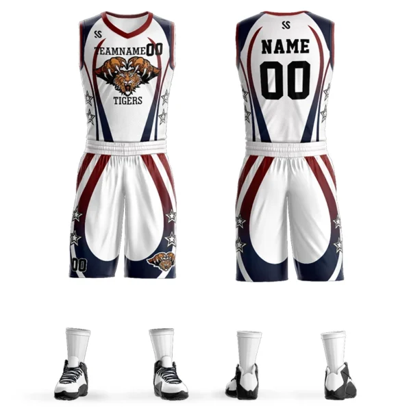 Custom College League Basketball Jersey Set Design Printing Name Number Personalized Graffiti Basketball Shirt With Shorts Men