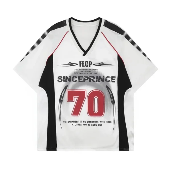 European and American Street Fashion Brands Loose Fit for Couples American Retro Sports Jerseys Short Sleeved Football Jerseys