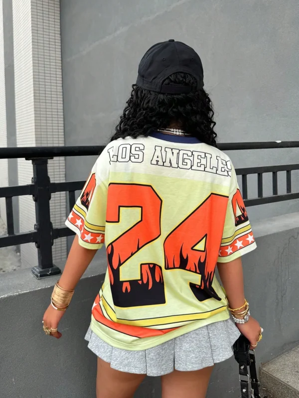 kf-Sd6c65d641e894f7687f11a491a4df553e Summer New Baseball Jerseys For Women Mesh Breathable Half Sleeve Top Casual V-neck Short Sleeve Tees Oversized Y2K Top